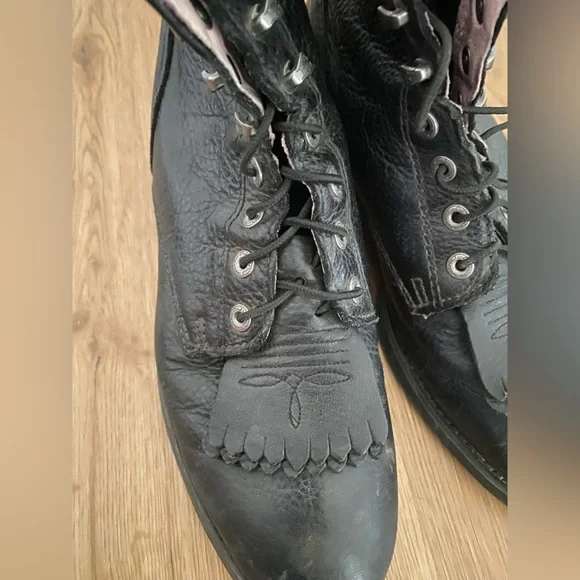 Ariat Western Performance Black Heritage Lacer II Women's Lace-Up leather Boots - Picture 8 of 9